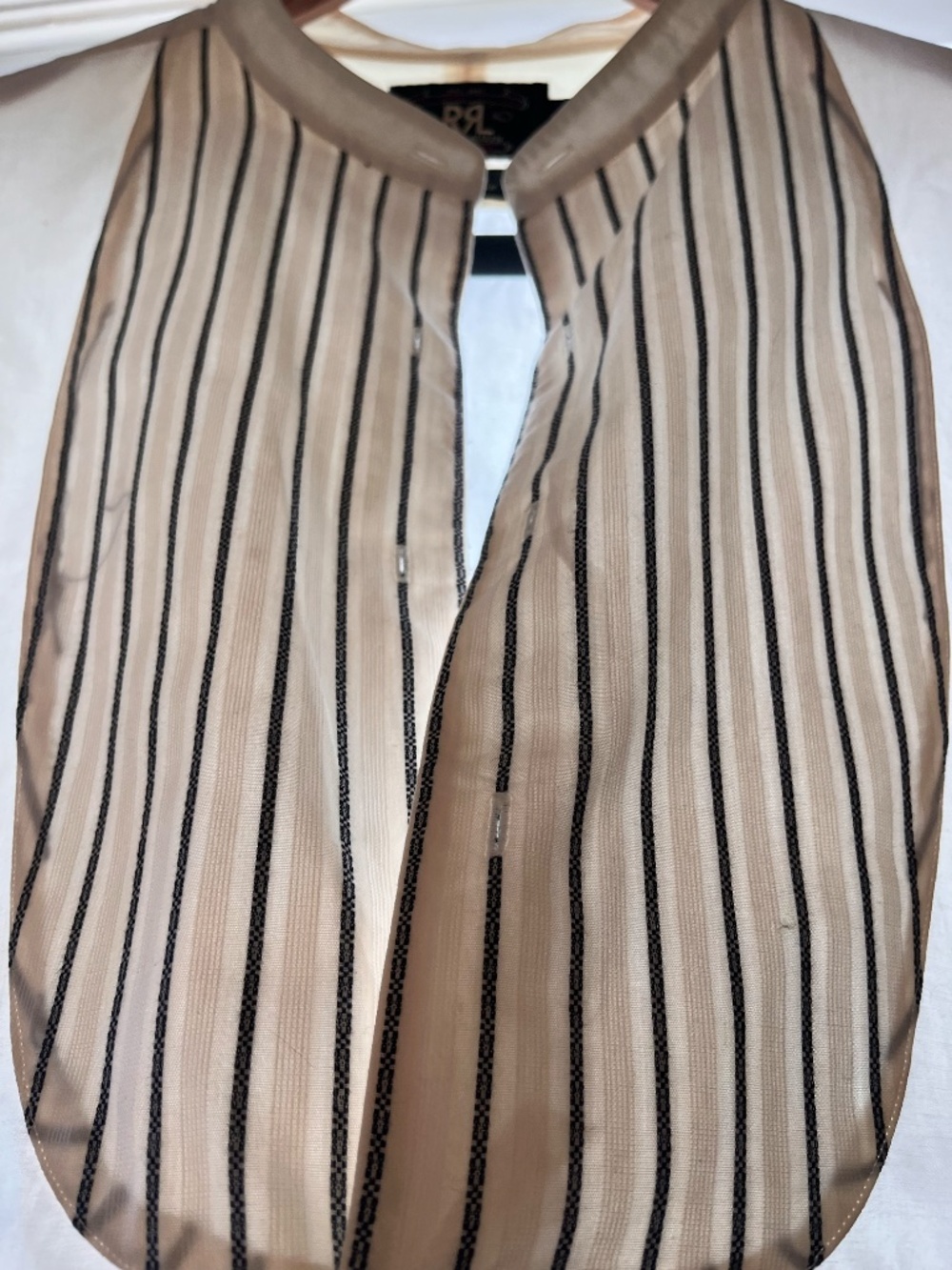 RRL Double RL 1990s Triple Star Bib Tuxedo Shirt XL White Band Collar - Picture 8 of 9